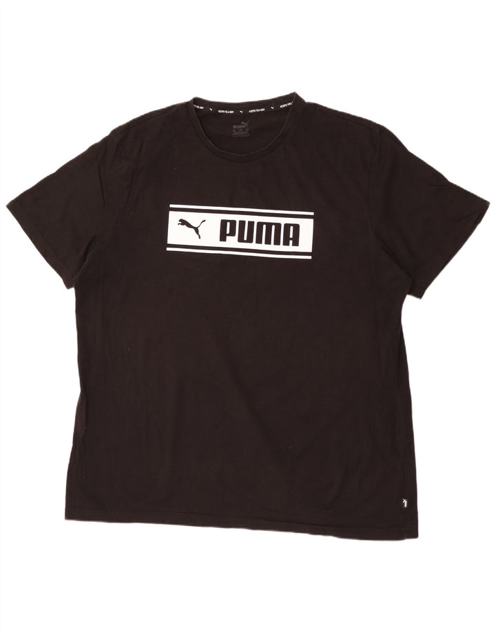 Puma Mens Graphic T-Shirt Top 2XL Black Cotton