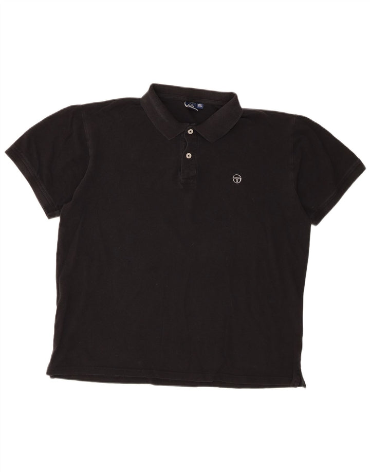 Sergio Tacchini Mens Polo Shirt 3XL Black Cotton
