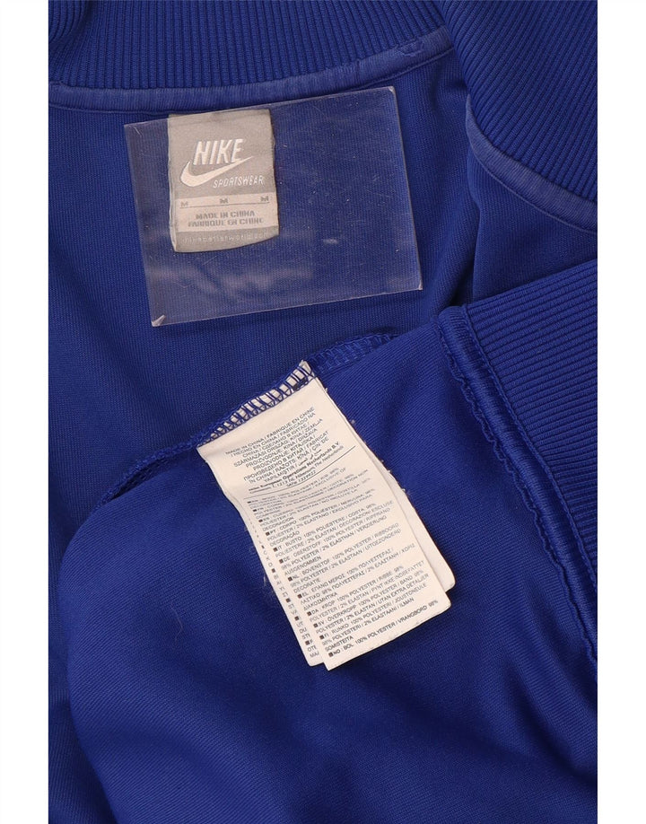 NIKE Mens Graphic Tracksuit Top Jacket Medium Blue Colourblock Polyester