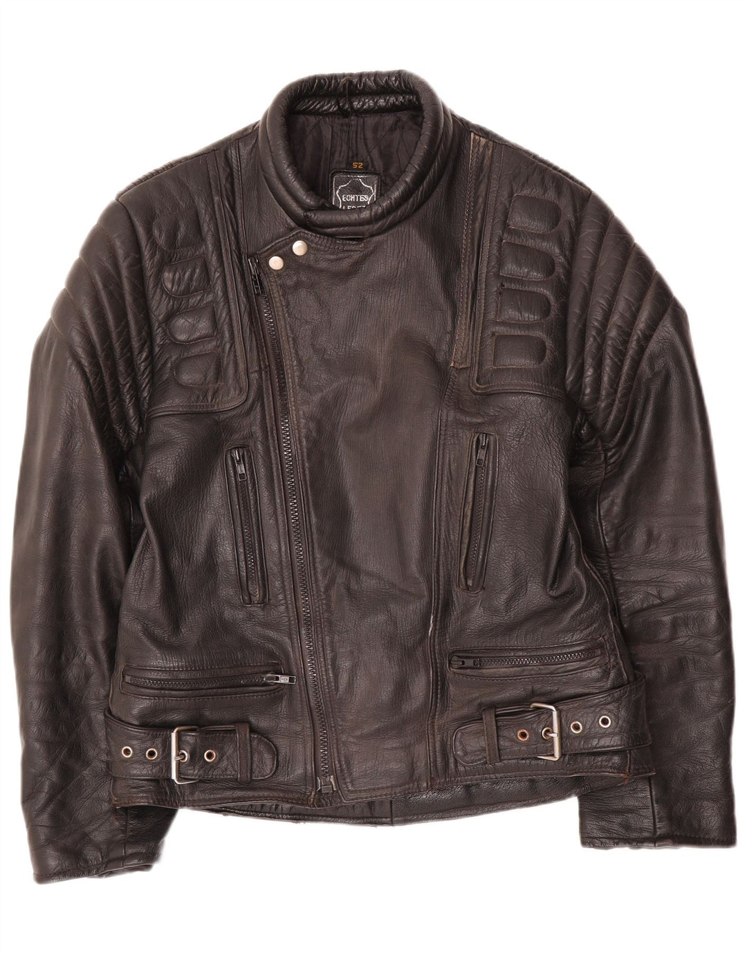 Modeka Mens Leather Biker Jacket UK 38 Medium Black Leather