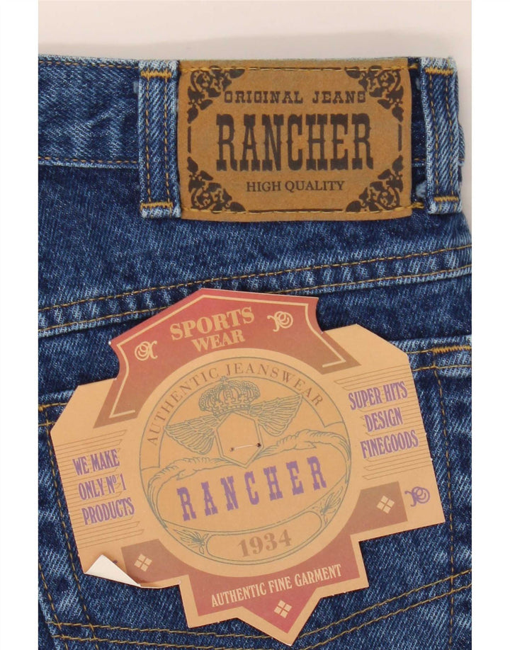 Rancher Mens Straight Jeans W36 L34 Blue Cotton