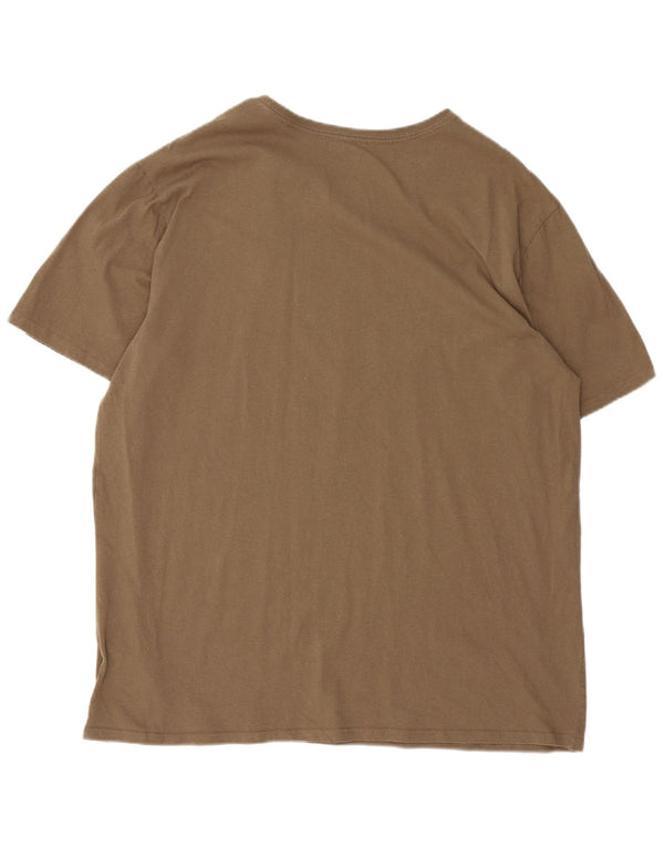 Hurley Mens Graphic T-Shirt Top XL Khaki Cotton