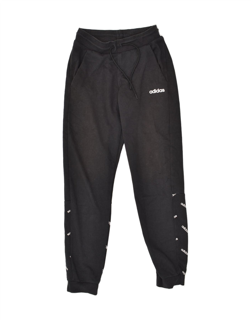 ADIDAS Mens Graphic Tracksuit Trousers Joggers Small Black Cotton | Vintage Adidas | Thrift | Second-Hand Adidas | Used Clothing | Messina Hembry 