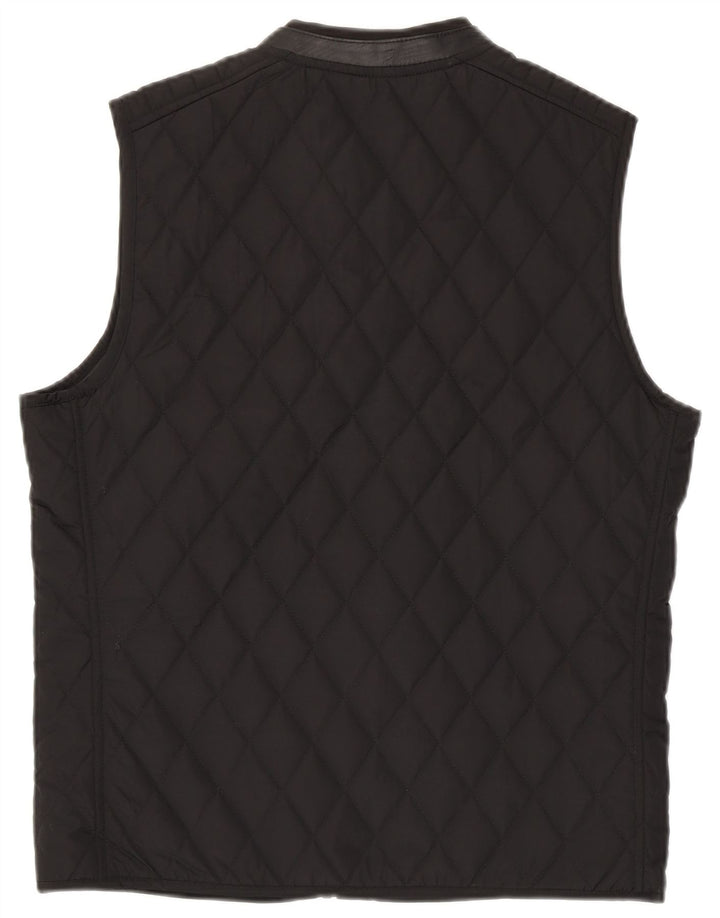 Zara Mens Quilted Gilet UK 38 Medium Black Polyester
