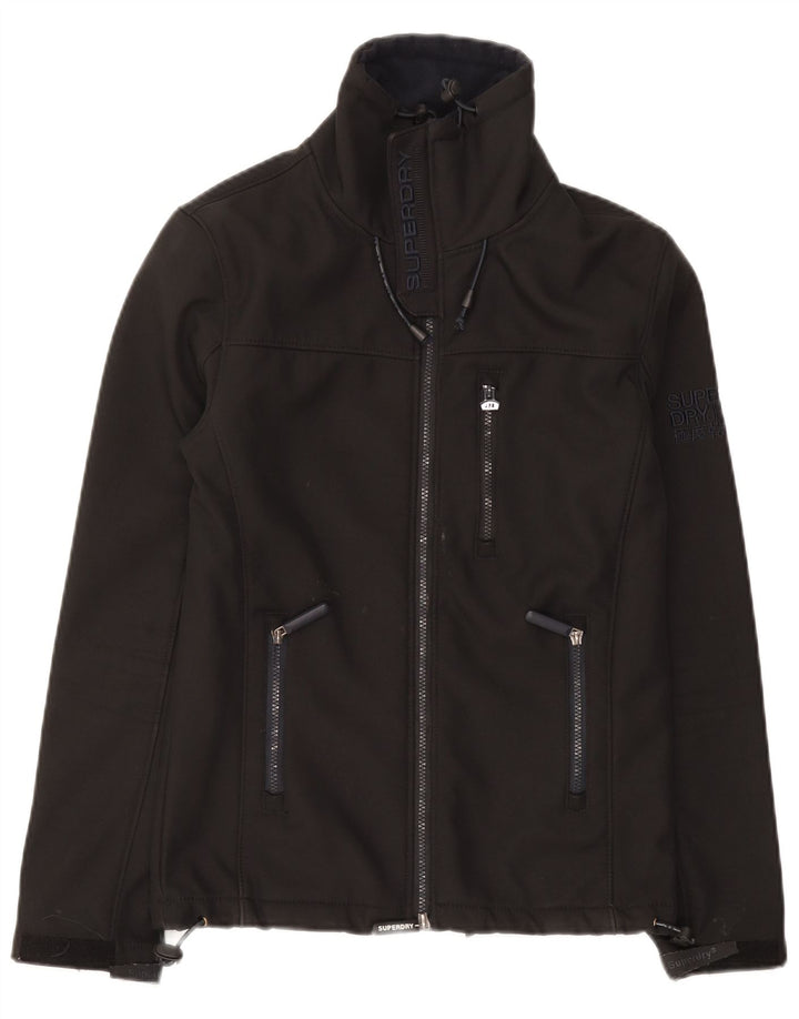 Superdry Mens Windtrekker Windbreaker Jacket UK 34 XS Black Polyester