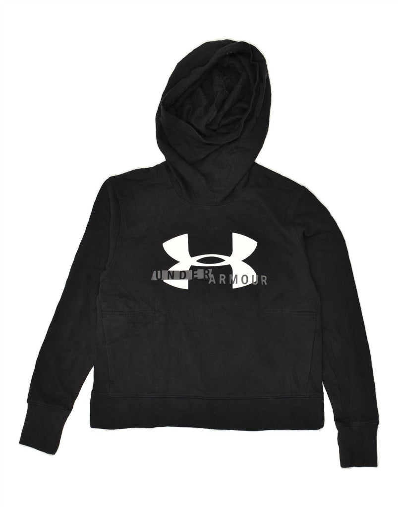 UNDER ARMOUR Womens Graphic Hoodie Jumper UK 14 Medium Black | Vintage Under Armour | Thrift | Second-Hand Under Armour | Used Clothing | Messina Hembry 