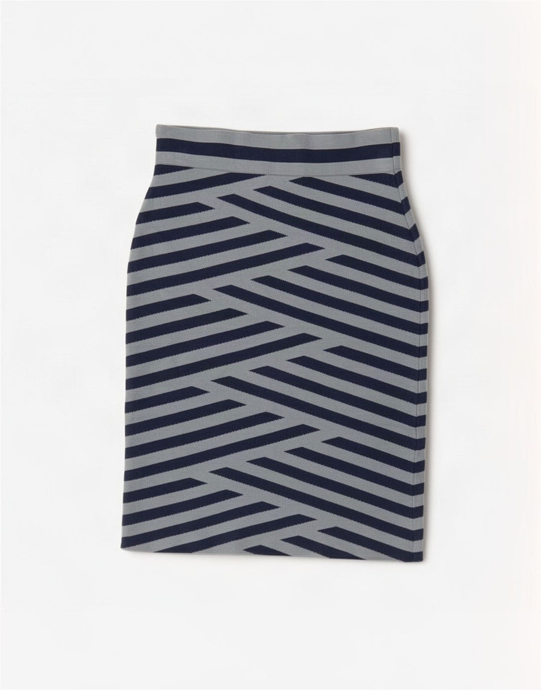 BCBGMAXAZRIA Womens Pencil Skirt Medium W26 Blue Striped Rayon