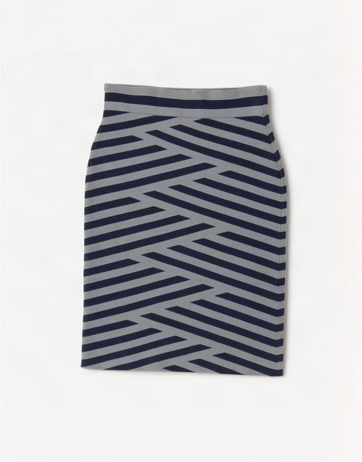 BCBGMAXAZRIA Womens Pencil Skirt Medium W26 Blue Striped Rayon
