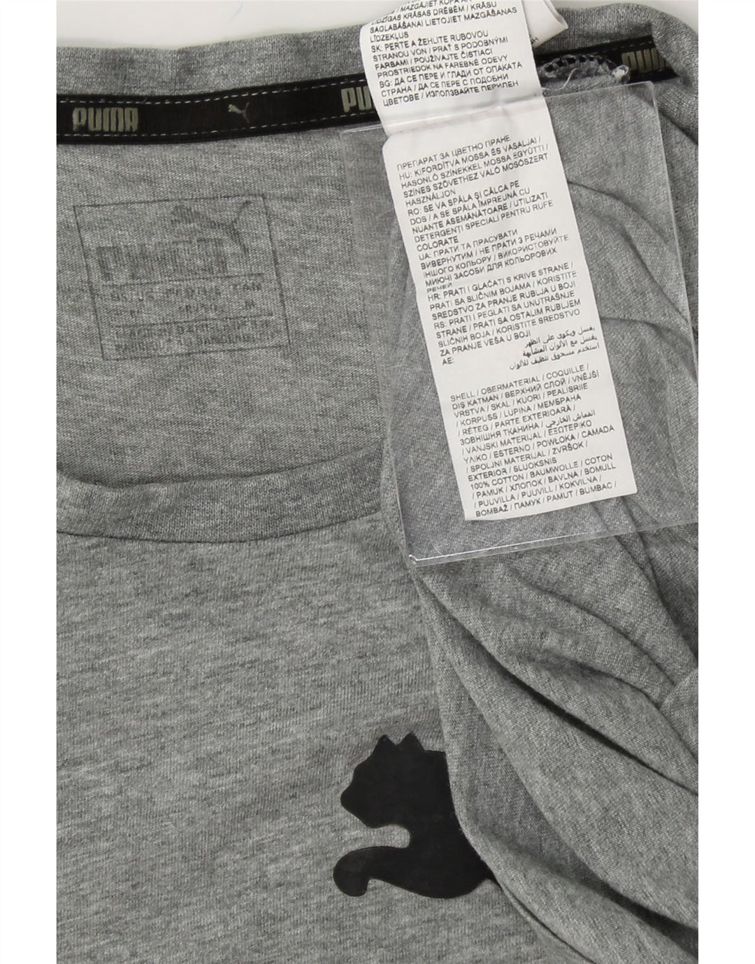 PUMA Mens Graphic T-Shirt Top Medium Grey Cotton Vintage Puma and Second-Hand Puma from Messina Hembry 