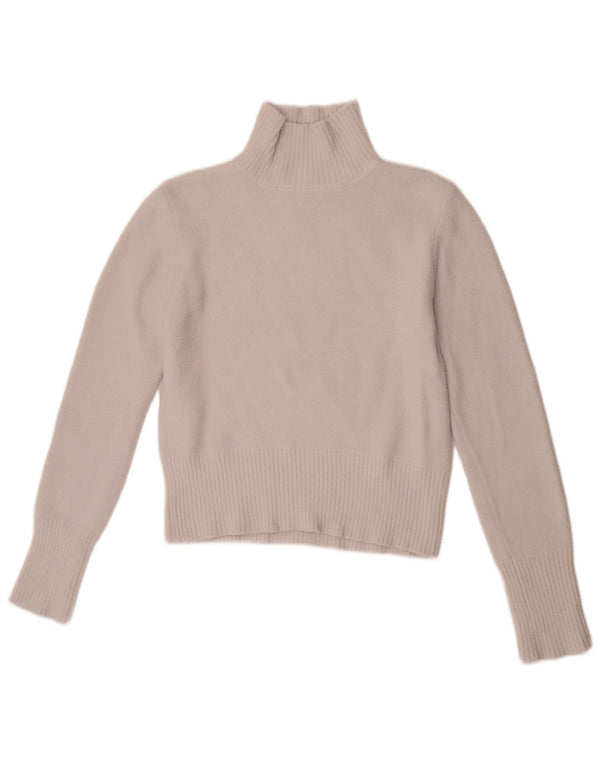 Zara Womens Crop Turtle Neck Jumper Sweater UK 12 Medium White Nylon