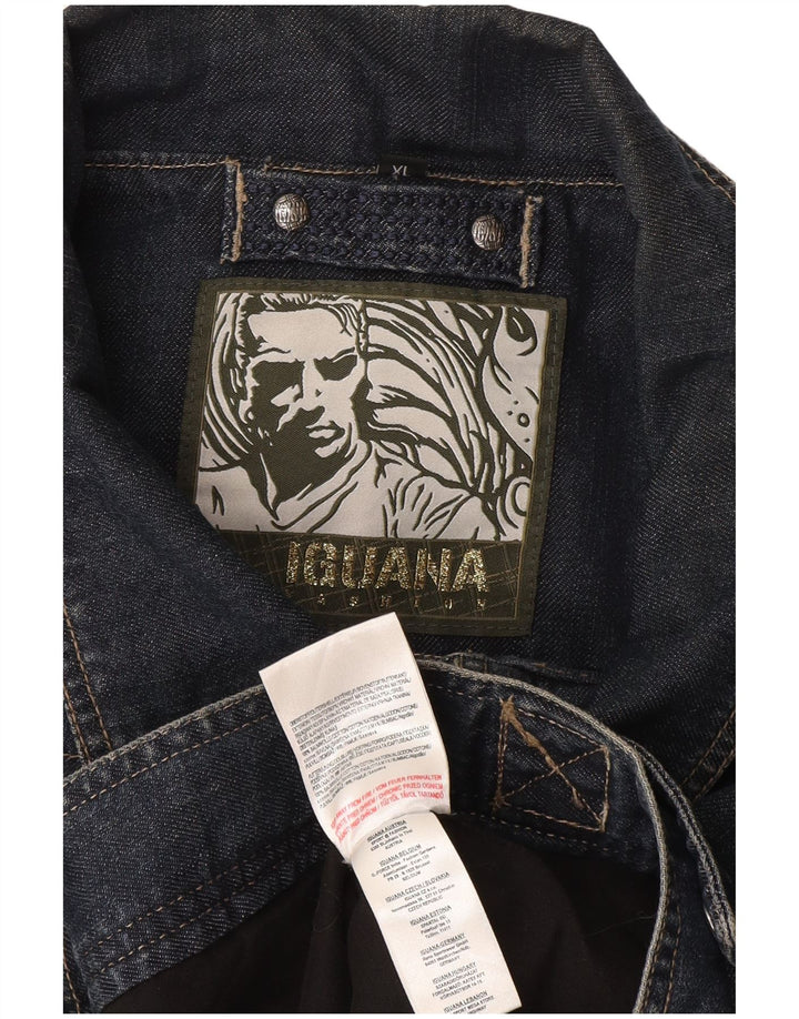 Iguana Mens Denim Jacket UK 42 XL Navy Blue Cotton