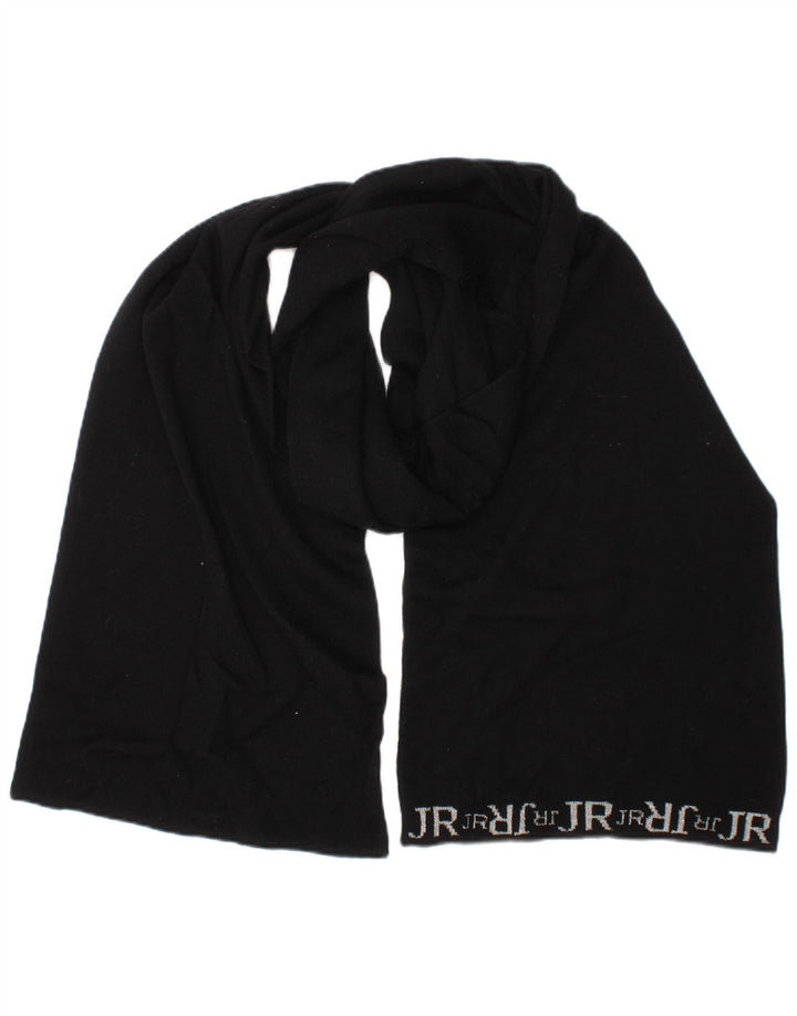 RICHMOND Mens Graphic Rectangle Scarf One Size Black Wool Classic