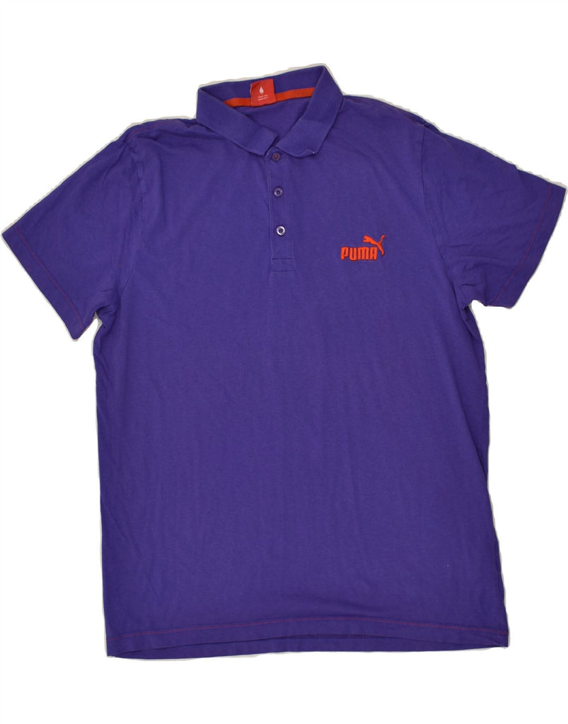 PUMA Mens Polo Shirt Large Purple Cotton | Vintage Puma | Thrift | Second-Hand Puma | Used Clothing | Messina Hembry 