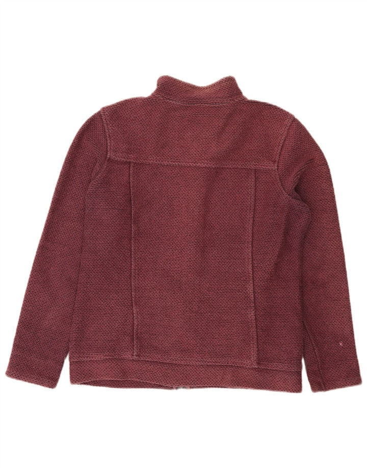 Weird Fish Womens Tracksuit Top Jacket UK 12 Medium Burgundy Cotton
