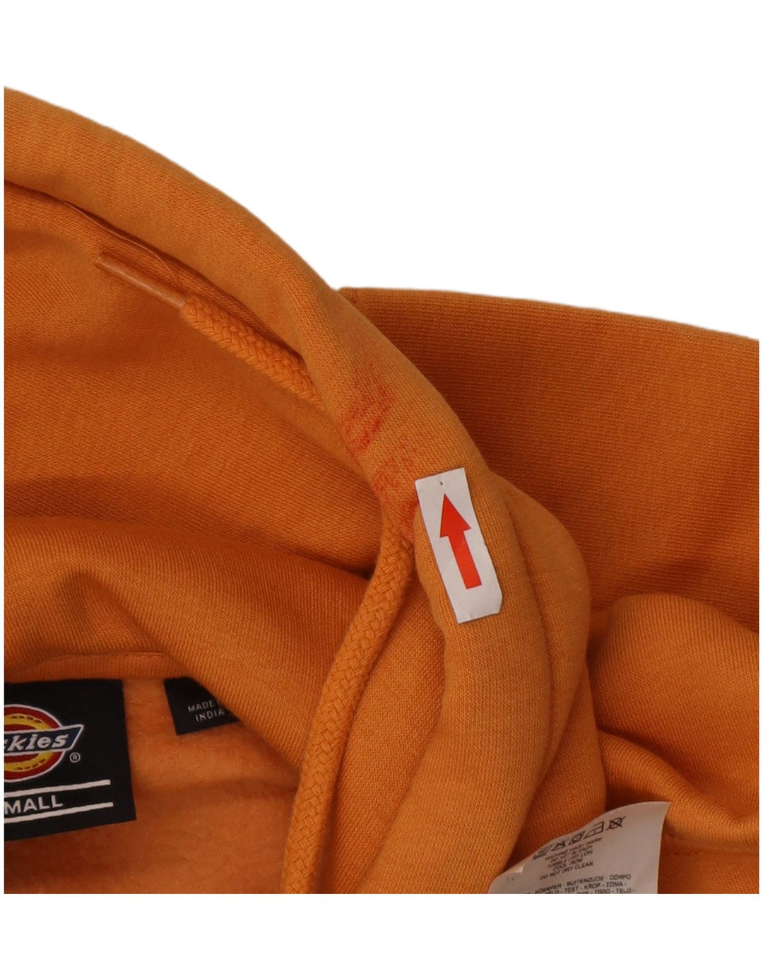 Dickies Mens Hoodie Jumper XS Orange Cotton