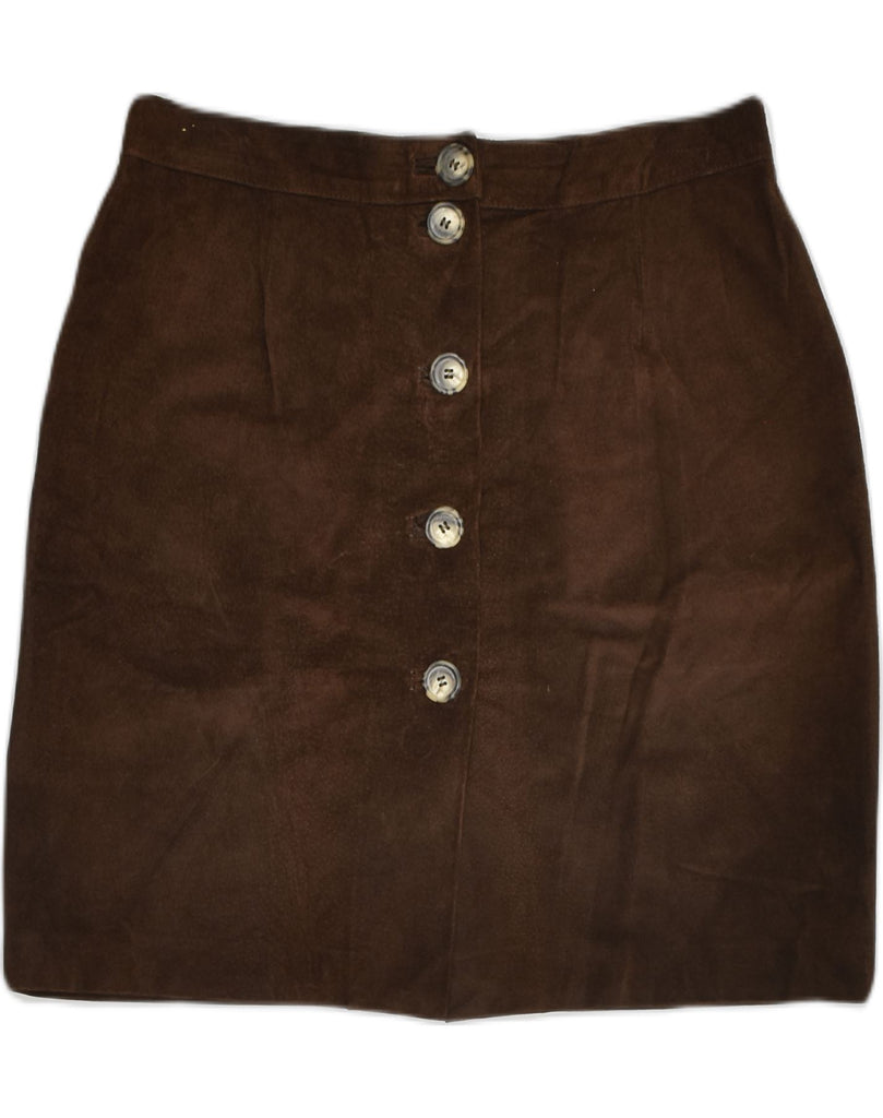 VINTAGE Womens Suede Straight Skirt EU 40 Medium W29  Brown Suede | Vintage Vintage | Thrift | Second-Hand Vintage | Used Clothing | Messina Hembry 