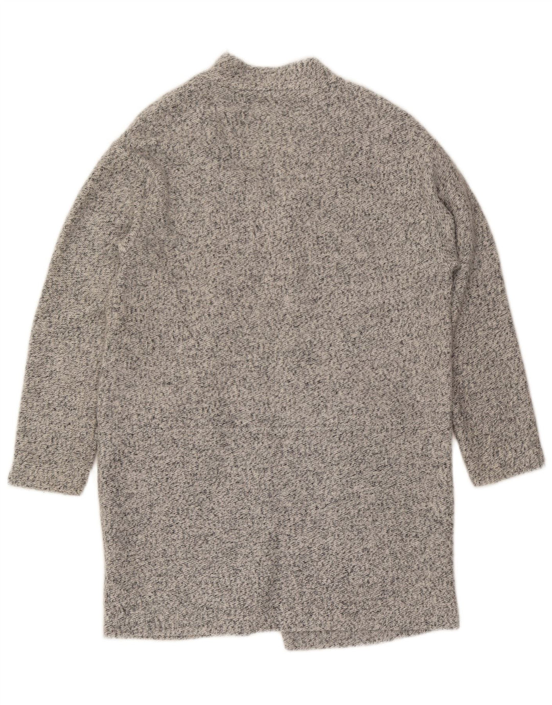 Zara Womens Oversized Longline Cardigan Sweater UK 10 Small Grey Flecked