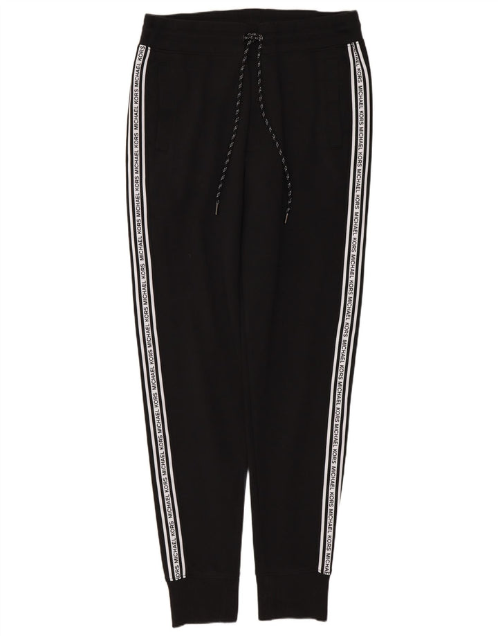 MICHAEL KORS Mens Graphic Tracksuit Trousers Joggers Small  Black Cotton