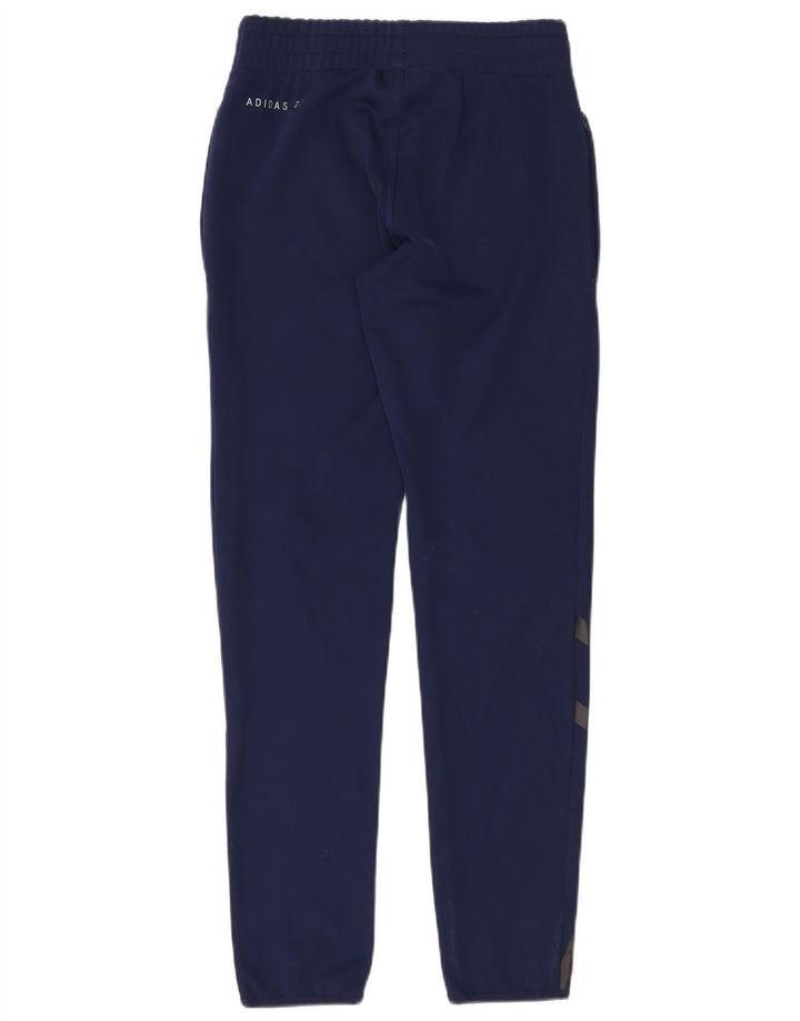Adidas Mens Graphic Tracksuit Trousers Small Navy Blue Polyester