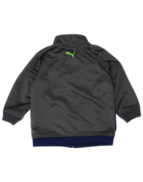 Puma Baby Boys Graphic Tracksuit Top Jacket 6-9 Months Grey Colourblock