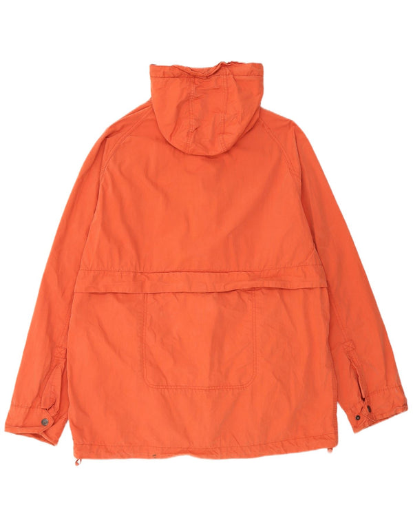 Fat Face Mens Hooded Windbreaker Jacket UK 40 Large Orange Cotton