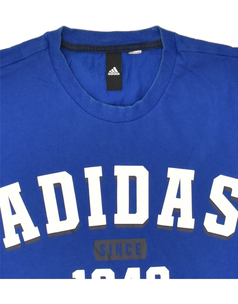 ADIDAS Mens Graphic T-Shirt Top Small Blue | Vintage Adidas | Thrift | Second-Hand Adidas | Used Clothing | Messina Hembry 