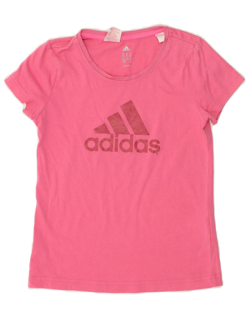 ADIDAS Girls Graphic T-Shirt Top 11-12 Years Pink Cotton | Vintage Adidas | Thrift | Second-Hand Adidas | Used Clothing | Messina Hembry 