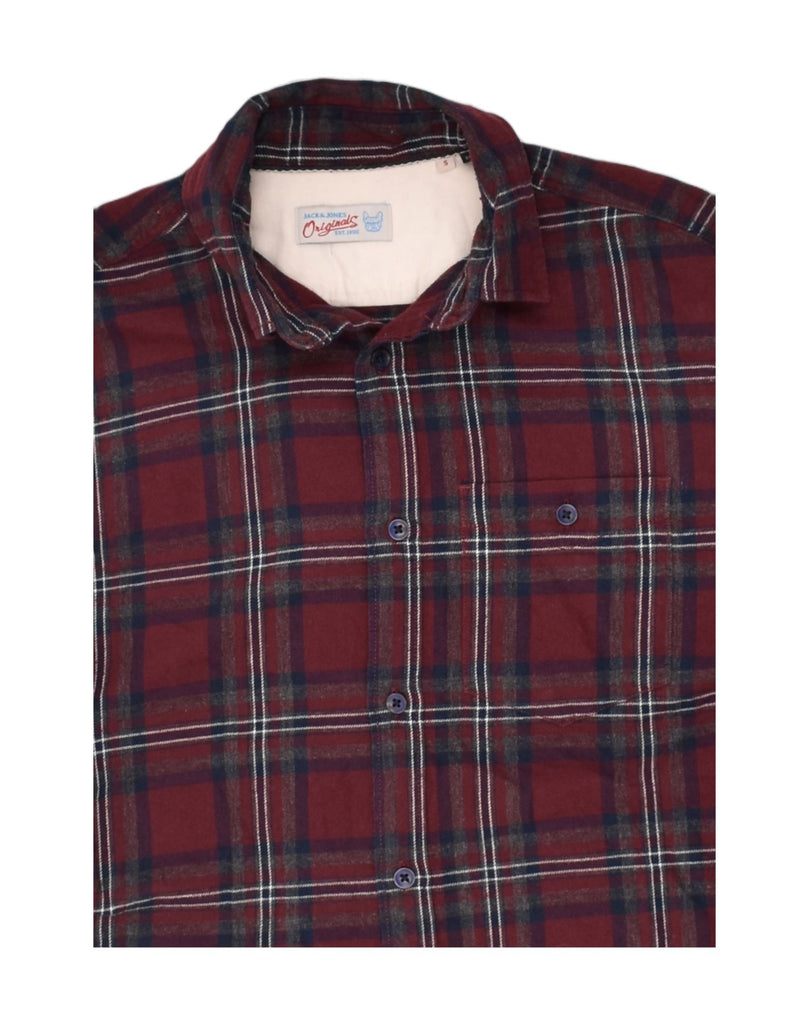 JACK & JONES Mens Flannel Shirt Small Red Check Cotton | Vintage Jack & Jones | Thrift | Second-Hand Jack & Jones | Used Clothing | Messina Hembry 