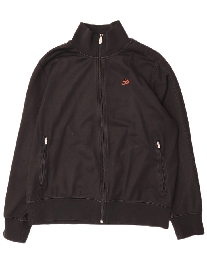 Nike Mens Tracksuit Top Jacket UK 42/44 Large Black Polyester