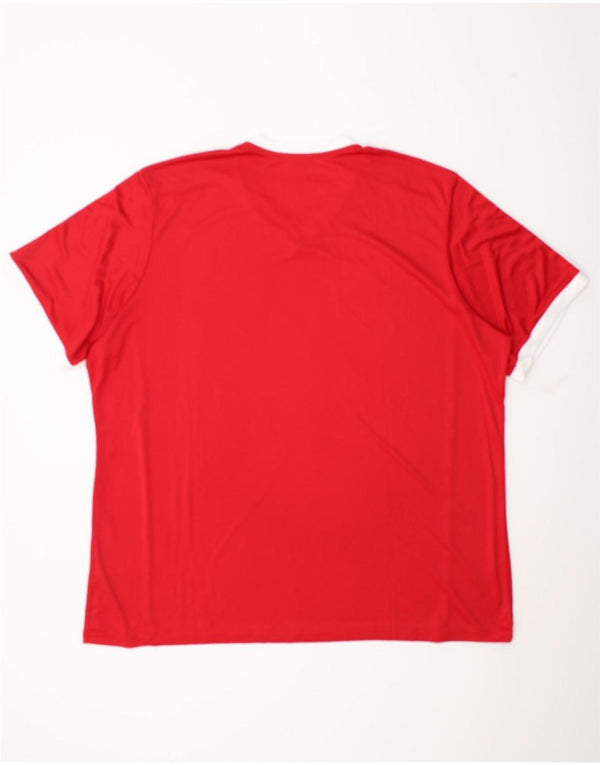 Adidas Mens Climalite T-Shirt Top 3XL Red Colourblock Polyester