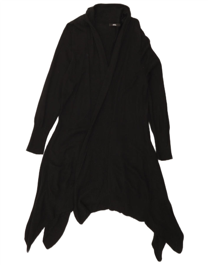 Marks & Spencer Womens Longline Open Cardigan Sweater UK 16 Large Black