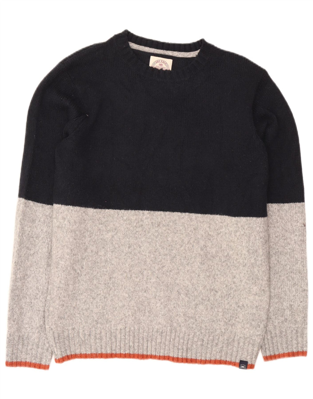 Fat Face Mens Crew Neck Jumper Sweater Medium Black Colourblock Acrylic