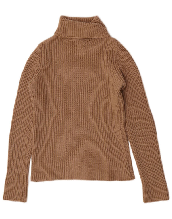 Stefanel Womens Roll Neck Jumper Sweater UK 12 Medium Brown Wool