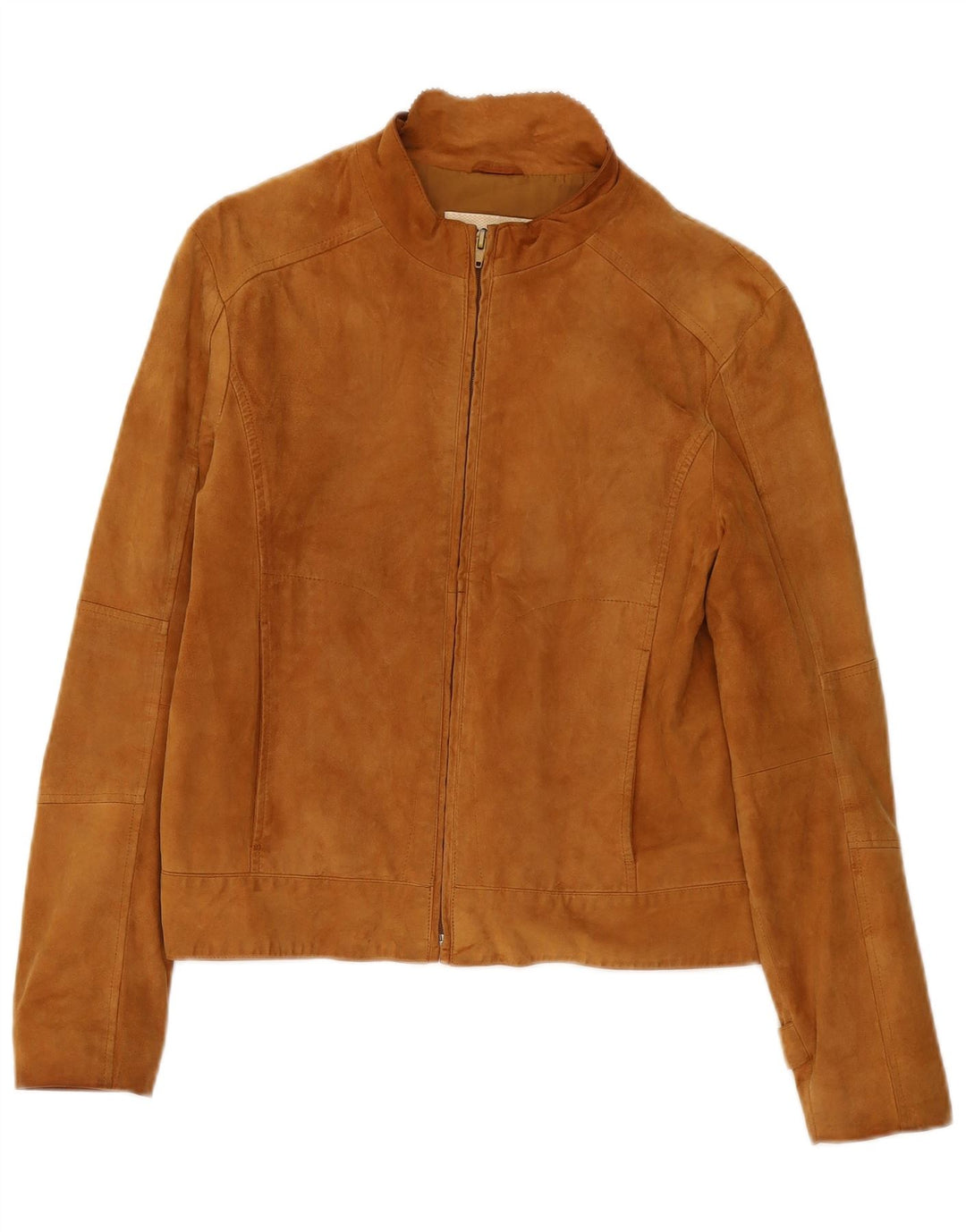 Conbipel Womens Bomber Suede Jacket UK 10 Small Beige Leather