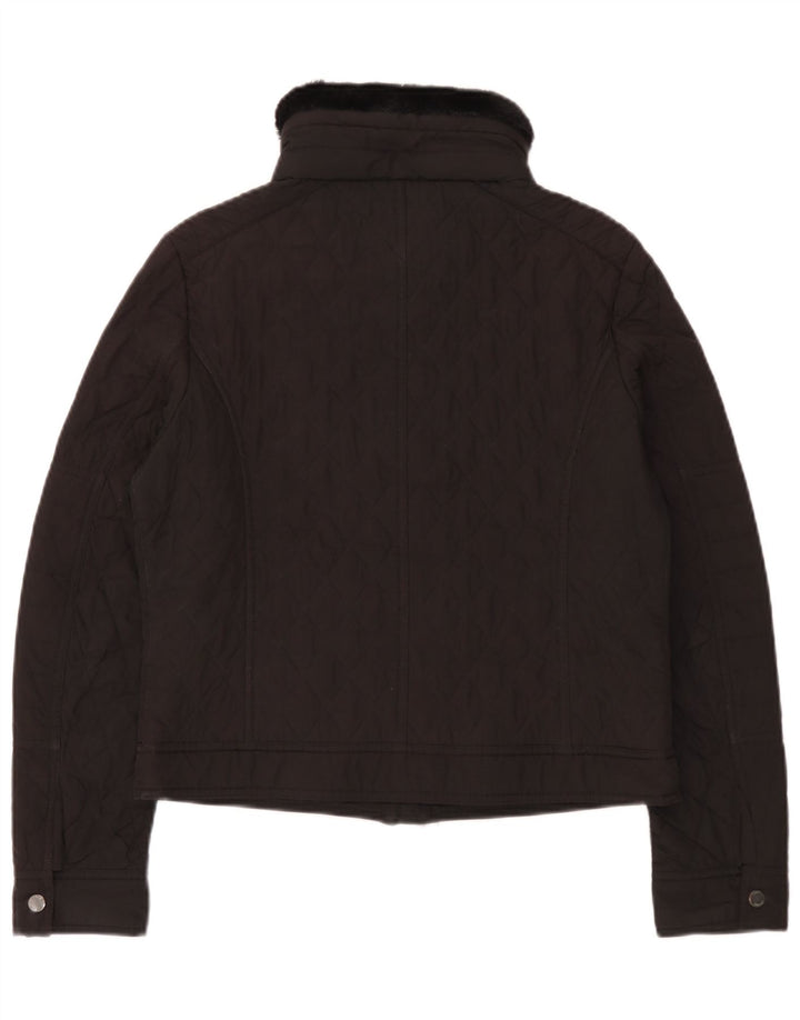 Tommy Hilfiger Womens Quilted Jacket UK 14 Medium Black Polyester