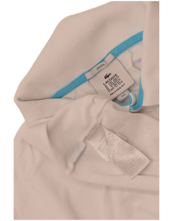 Lacoste Mens Unisex Relaxed Fit Polo Shirt 2XL White Cotton