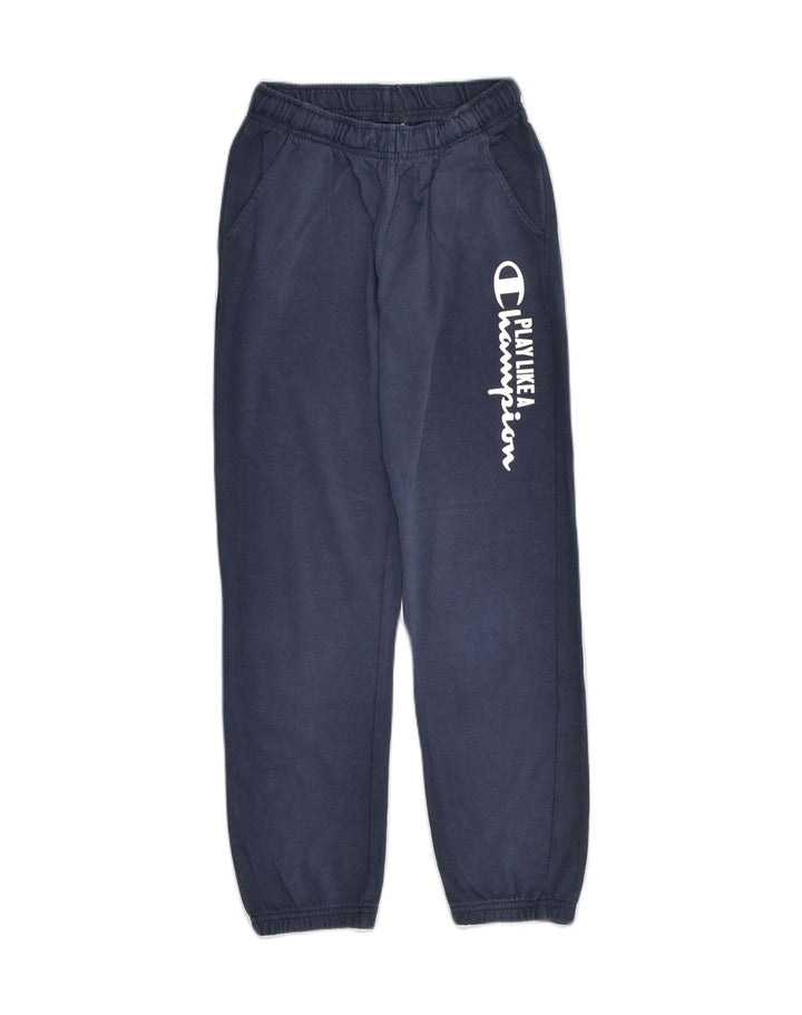CHAMPION Boys Tracksuit Trousers Joggers 9-10 Years Medium Navy Blue | Vintage Champion | Thrift | Second-Hand Champion | Used Clothing | Messina Hembry 