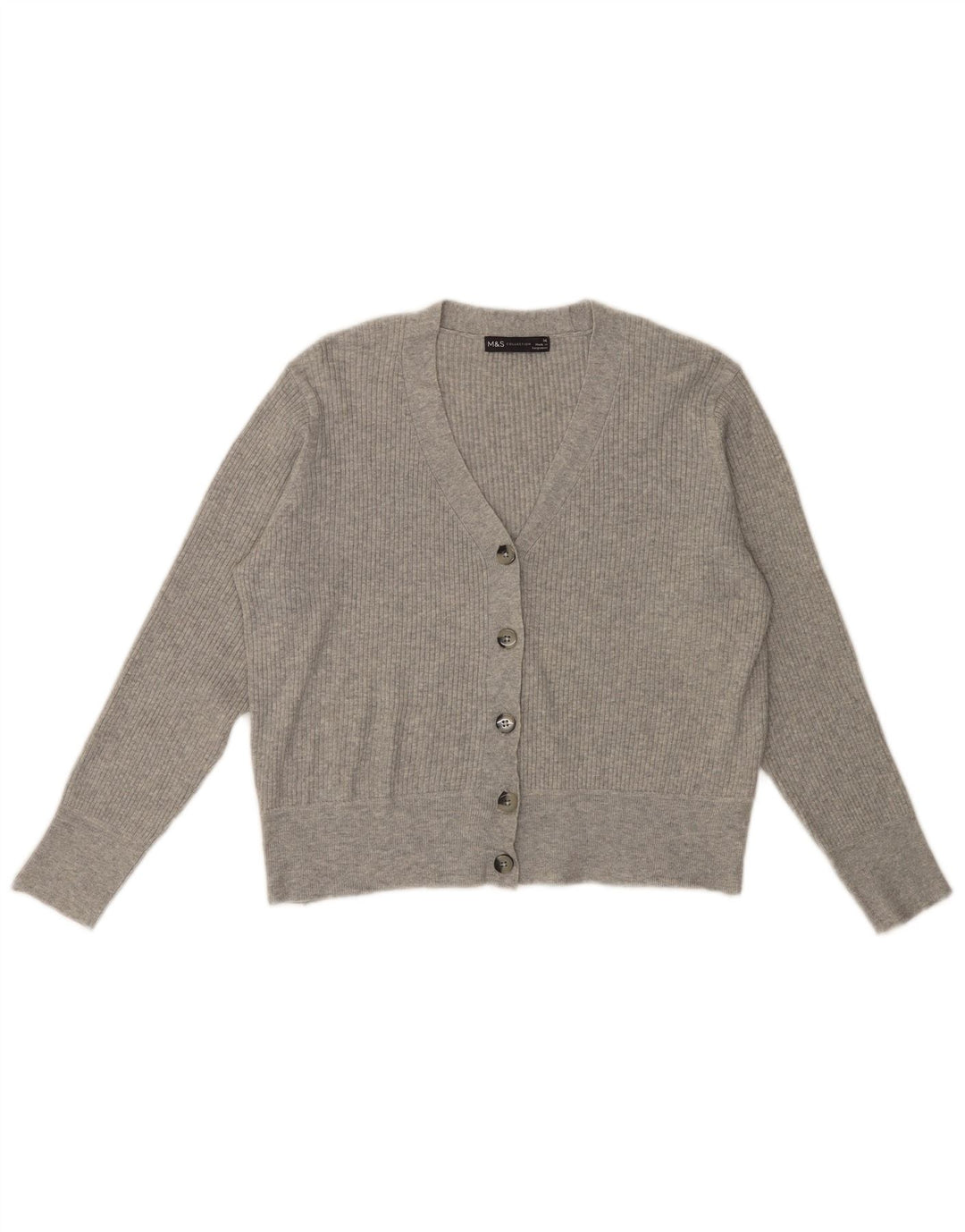 MARKS & SPENCER Girls Cardigan Sweater 13-14 Years Grey Viscose