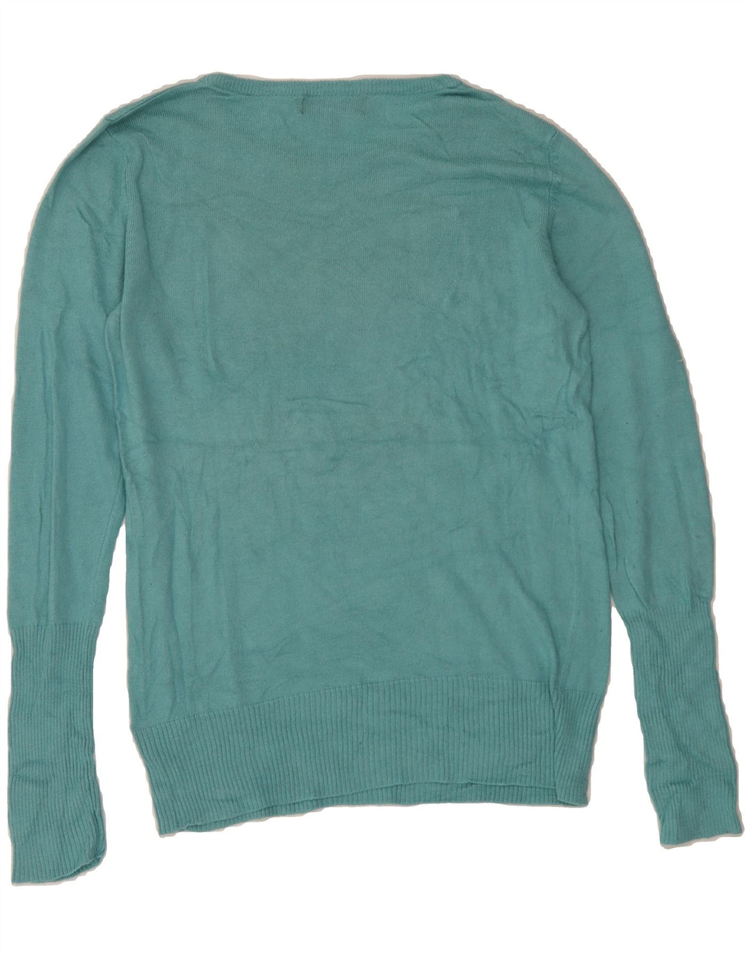 MOSSIMO Womens Boat Neck Jumper Sweater UK 14 Medium Turquoise Nylon Vintage Mossimo and Second-Hand Mossimo from Messina Hembry 