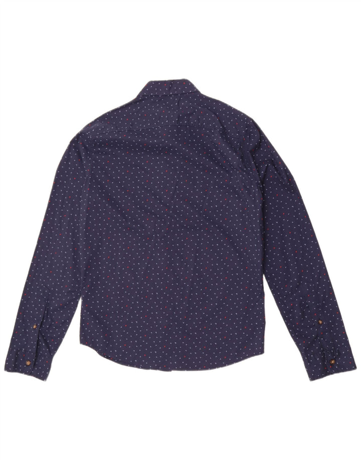Hollister Mens Shirt Medium Navy Blue Spotted Cotton