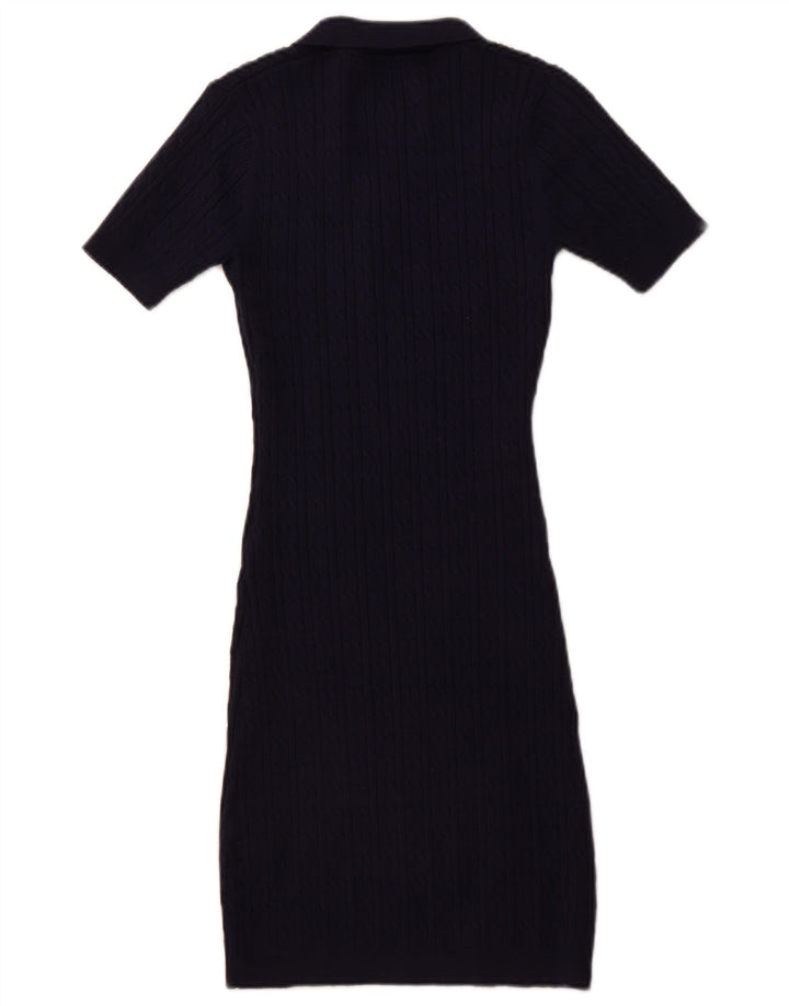 JACK WILLS Womens Polo Neck Short Sleeves Jumper Dress UK 6 XS  Navy Blue