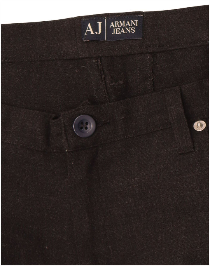 Armani Womens Straight Casual Trousers W36 L27 Brown