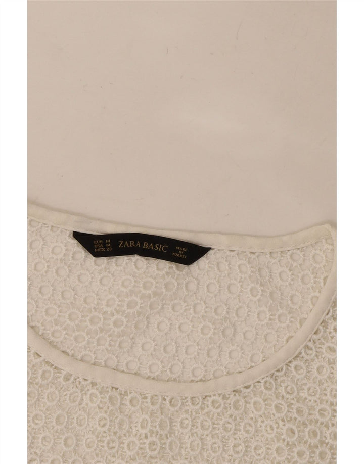 ZARA Womens Sleeveless Blouse Top UK 14 Medium White