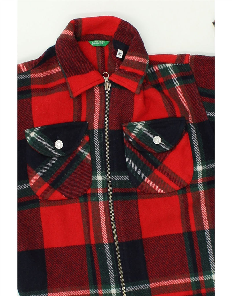 BENETTON Boys Overshirt Flannel Shirt 12-13 Years Red Check Wool | Vintage Benetton | Thrift | Second-Hand Benetton | Used Clothing | Messina Hembry 