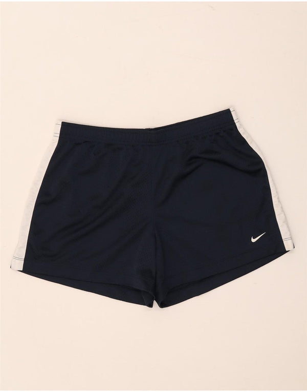 Nike Womens Sport Shorts US 12/14 Large Navy Blue Colourblock Polyester