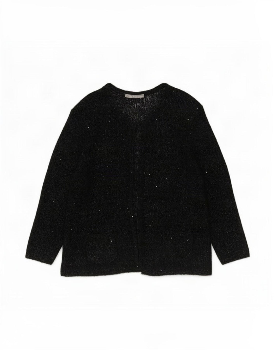 Marks & Spencer Womens Cardigan Sweater UK 14 Large Black Flecked Polyester