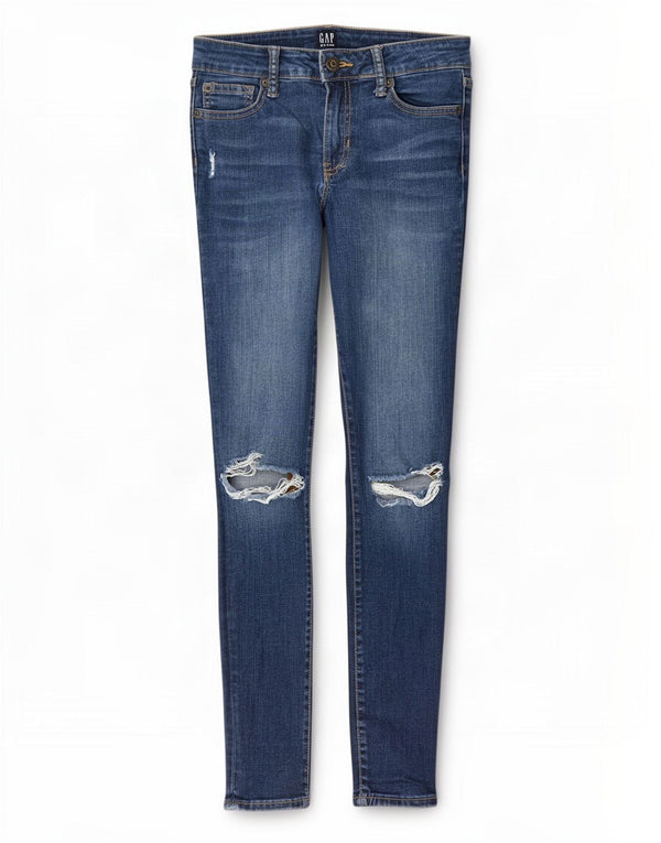 Gap Womens Distressed Skinny Jeans W25 L29 Blue Cotton