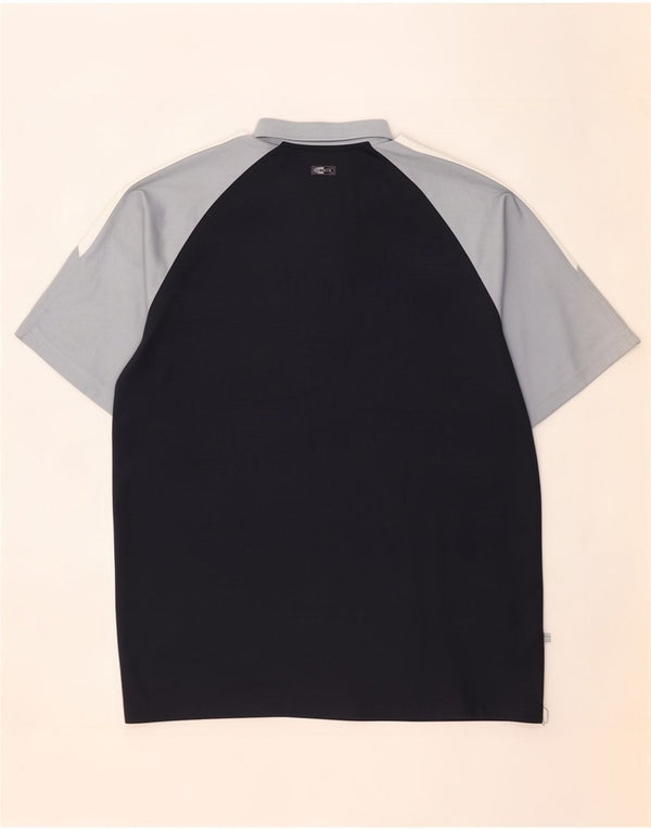 Adidas Mens Climalite Polo Shirt UK 42/44 Large Navy Blue Colourblock
