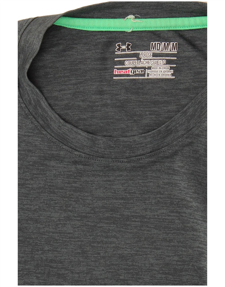UNDER ARMOUR Mens Heat Gear T-Shirt Top Medium Grey Flecked
