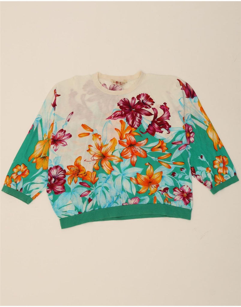 MARINA RINALDI Womens Top Long Sleeve Size 23 Medium Multicoloured Floral Vintage Marina Rinaldi and Second-Hand Marina Rinaldi from Messina Hembry 